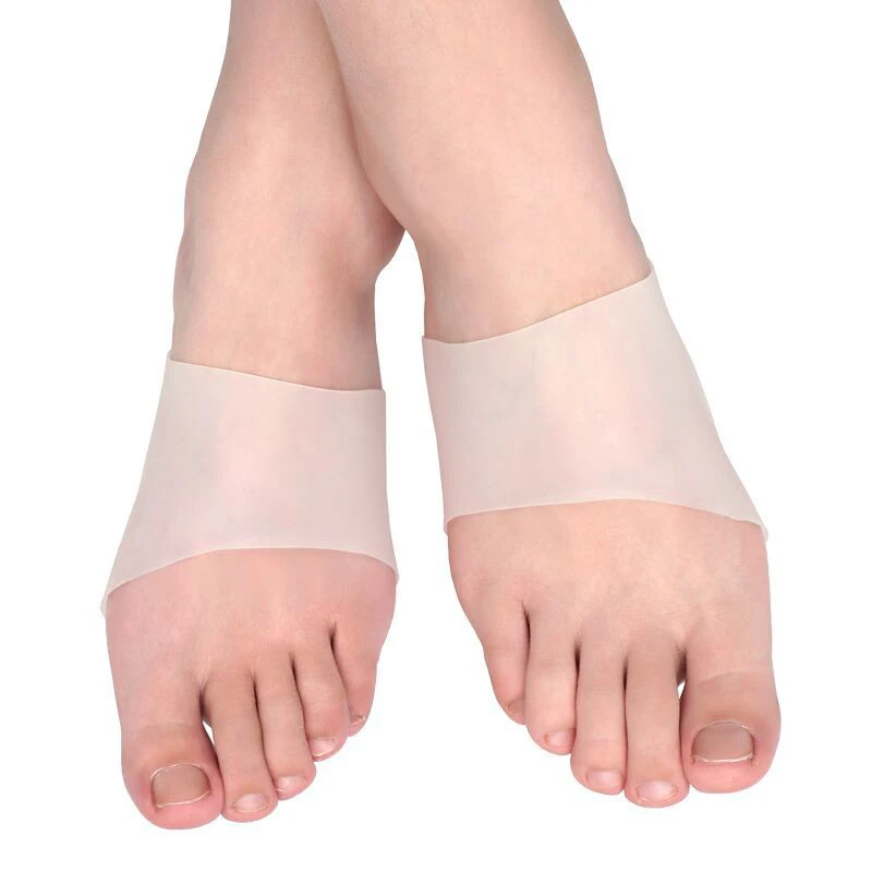 Silicone Foot Pad Elastic Bandage Silicone Arch Insole Flat Foot Support Men & Women Foot Pain Relief 1 Pair One Size Fits Most