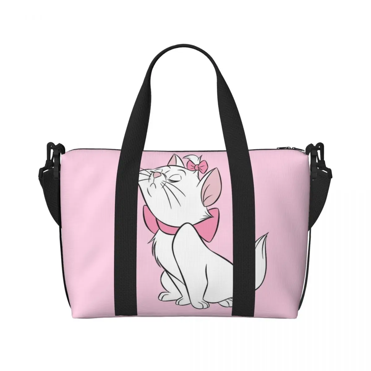 Custom Kitten Marie Cute Beach Tote Bag for Women Extra Large Gym Carry On Girly Animal Travel Shopping Bags