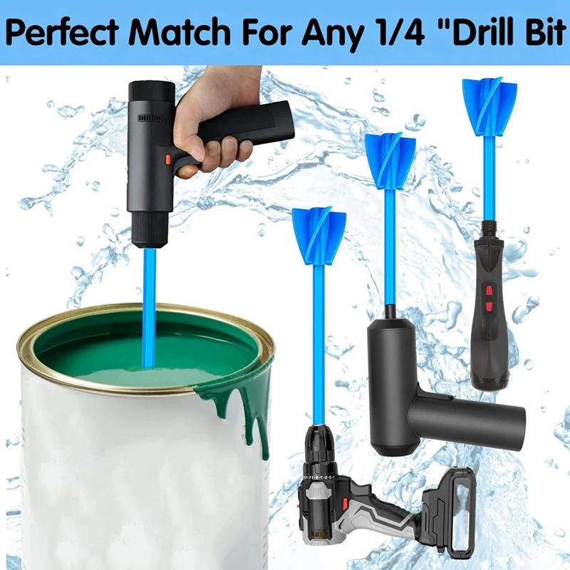 WISH 16 palette per miscelatore in resina, attacco per trapano per miscelatore di vernice in plastica riutilizzabile, agitatore per vernice per miscelatore per trapano in resina elicoidale per trapano
