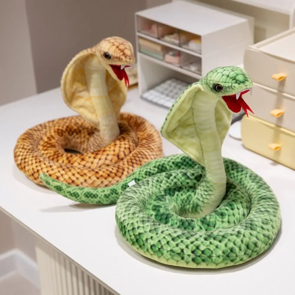 Little Snake Simulated Snake Plush Toy Cobra Artificial Year of The Snake Plush Toy Cartoon Lifelike Snake Stuffed Plush Doll