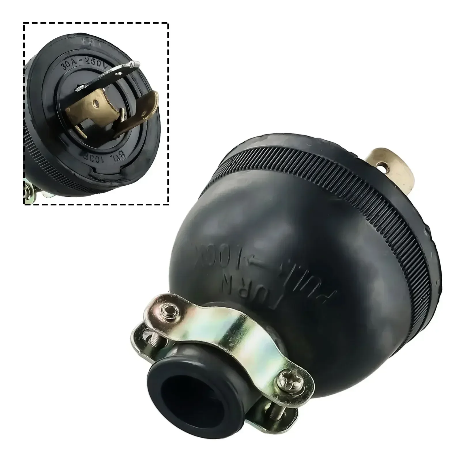 Black 2KW Generator Plug Anti-Loose Anti-off Electric AC Plug 168f Anti-Off Three-Pole Plug