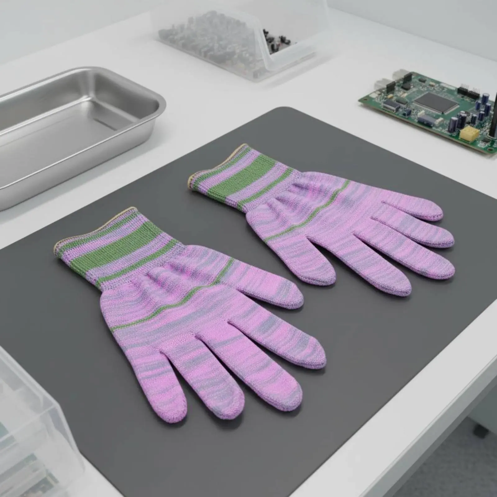 

Knitted Work Gloves Breathable Dual-Color Work Gloves Safety Gear High Agility Abrasion Resistant for Mechanics, Gardening