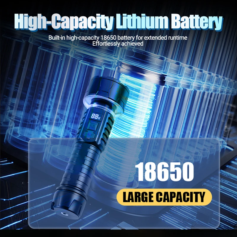 High Strong Power Led Flashlights Tactical Flash Light Ultra Bright Lamp USB Charging Camping Fishing Defensa Outdoor Lantern