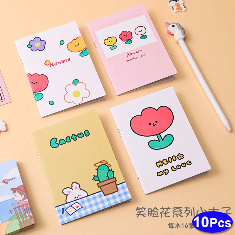 10sets retro kicsi notebooks kawaii A7 Kitöltetlen Mali aranyos planner Zsebnaptár Bejegyzés Jegyzetblokk Esztétikai lap gyerekeknek papíráru Zsebnaptár Izé