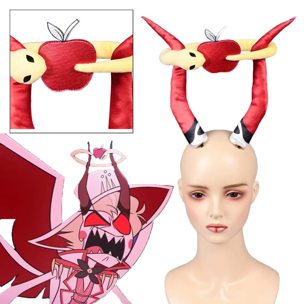 

Hazzbin Люцифер Косплей Красные Дьявольские Рога Головные Уборы Hell Inn Отель Костюм Аксессуары Головные Уборы Хэллоуин Наряды Реквизит Карнавал