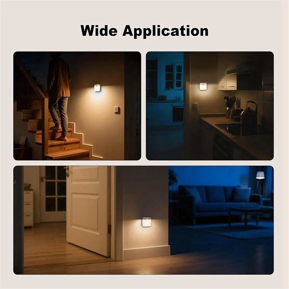 11·11COUPON LED Sensor Night Light with Dusk Sensor and Motion Sensor, Rechargeable, Warm White, for Bedroom, Stairway, Closet