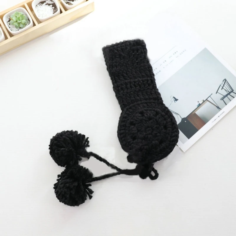 Knit Earmuffs Knit Earflap Ear Muff With PoFor Women Crochet Ear Warmer Headband