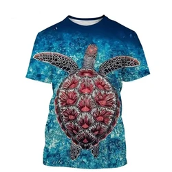 Summer Sea Turtle 3D Print T-Shirts Streetwear Men Women Fashion Oversized Short Sleeve T Shirt O-Neck Kids Tees Tops Clothing