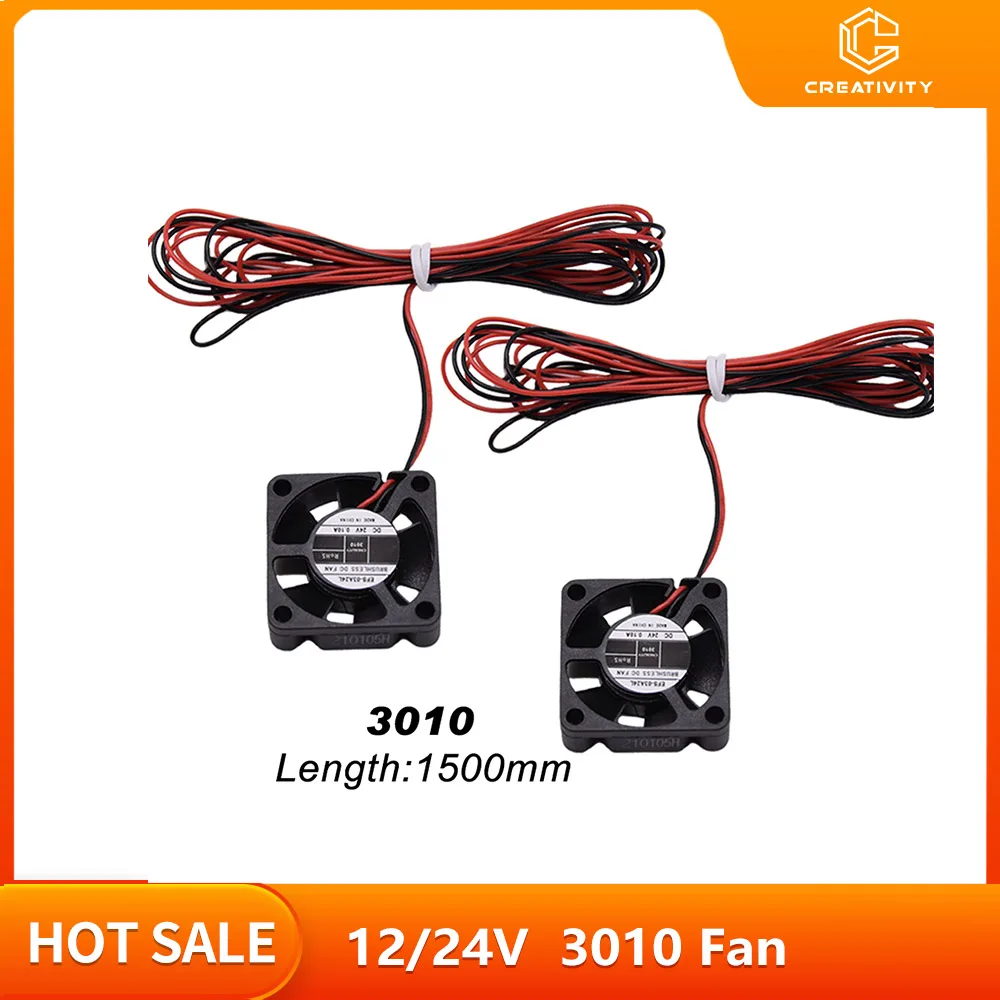 3D Printer Parts DIY Reprap DC 12V 24V 2Pin Mini Cooling Brushless 3010 Fan 30MM 30x30x10mm Small Exhaust Fan