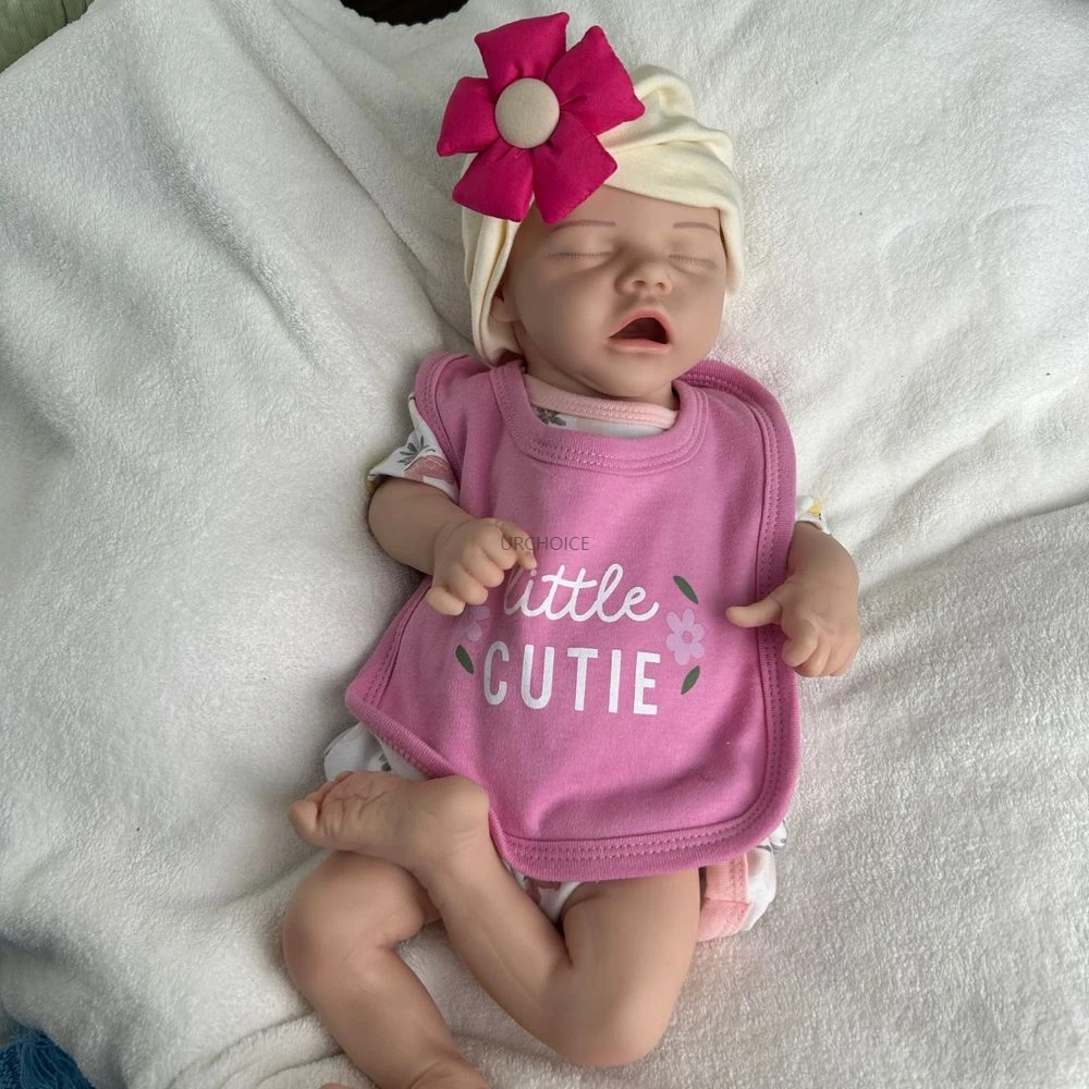 18 pouces corps complet en silicone doux renaît bébé fille détail réaliste caractéristiques poupée bébé lavable cadeau de Noël romantique