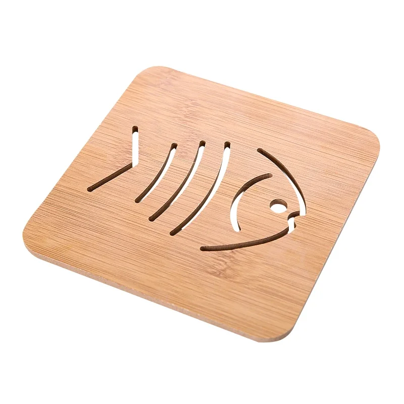 New Cute Shape Wooden Anti-slip Table Mat Heat Pad Insulated Hot Pot Mat Kitchen Placemats Insulation Mats