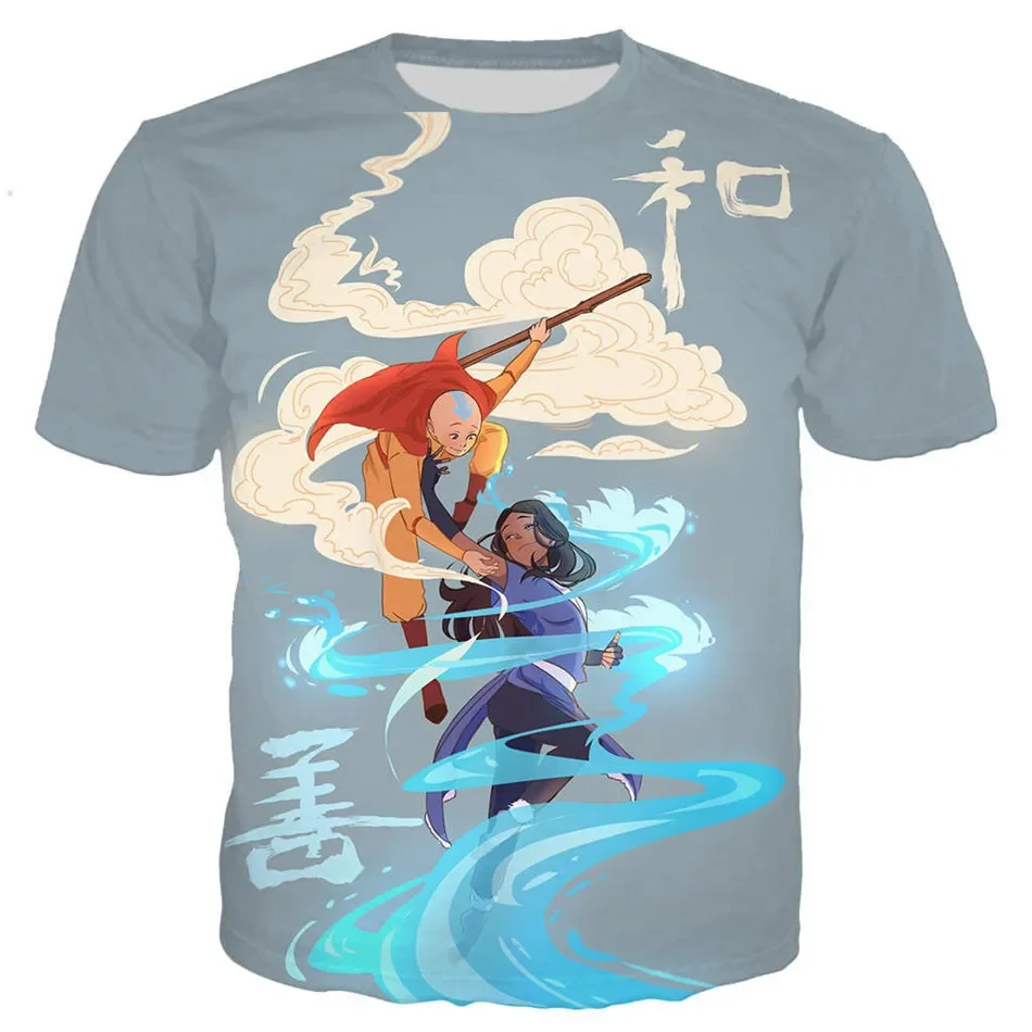 Summer 4-13Y Teen Children Casual T-Shirt Avatar The Last Airbender Anime 3D Printed Boys Girl Tshirt Kids Baby Birthday Clothes