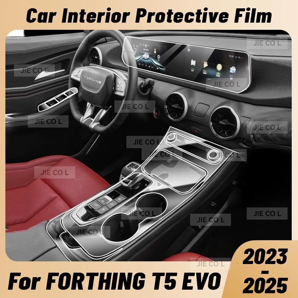 Anti-scratch Car Interior Center Console Media Dashboard Navigation TPU Protector Film For FORTHING T5 EVO 2023-2025 Sticker