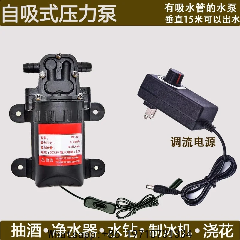DC Micro Water Pump 12v Self-priming Pump Diaphragm High Pressure Car Wash Booster 220V