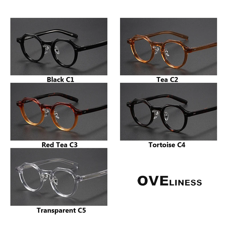 2024 Acetate Glasses Frame for Men women Retro Vintage Myopia Prescription Eyeglasses frames Women Optical Korean full Eyewear