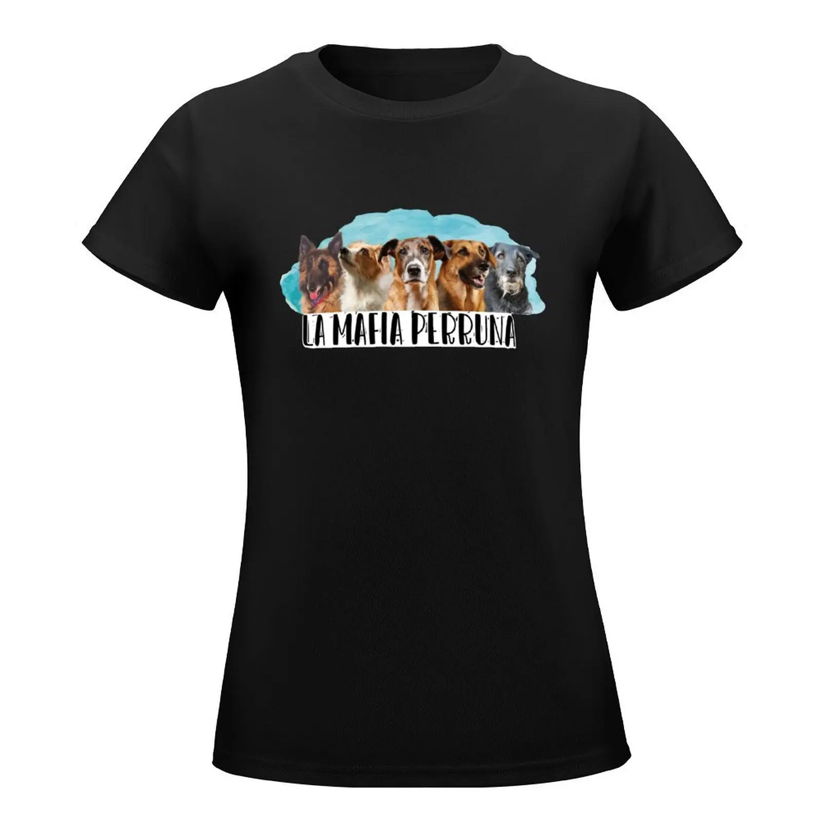 The Dog Mafia with blue Marla T-Shirt Aesthetic clothing graphics aesthetic clothes summer tops Women clothes