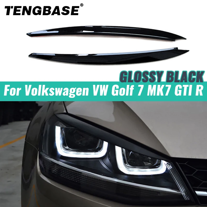 For Volkswagen VW Golf 7 MK7 GTI R  Auto Head Light Lamp Eyelids Eyebrow Headlight Decoration Car Styling Trim  Accessories