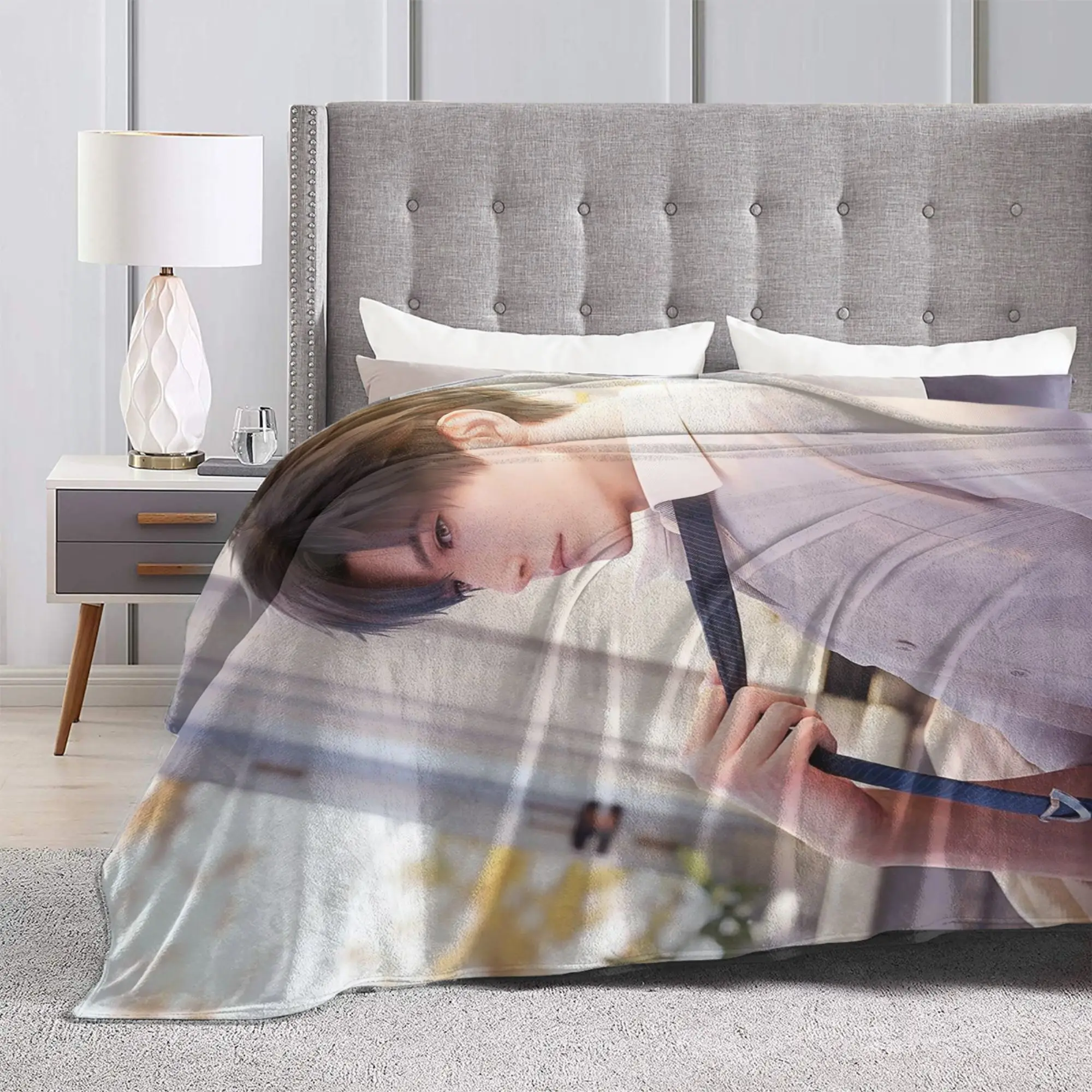 Game Love and Deepspace Fuzzy Blanket Sylus Valko Rafayel Customized Throw Blanket for Sofa Lounge 150*125cm Plush Thin Quilt