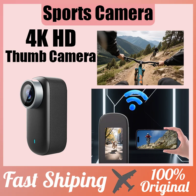 

4K HD Thumb Sports Camera Hanging Neck Fixed Cycling Camera Vlog Recorder Pocket Camera Thumb Camera For Record Life Cycling