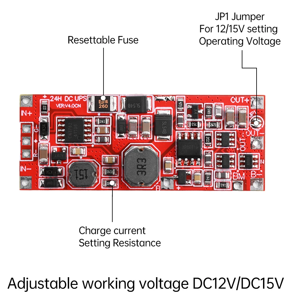 DC 12V/15V UPS Power Control Module Uninterruptible Power Supply Control Board 2S Lithium-ion Battery Charge Protection Module