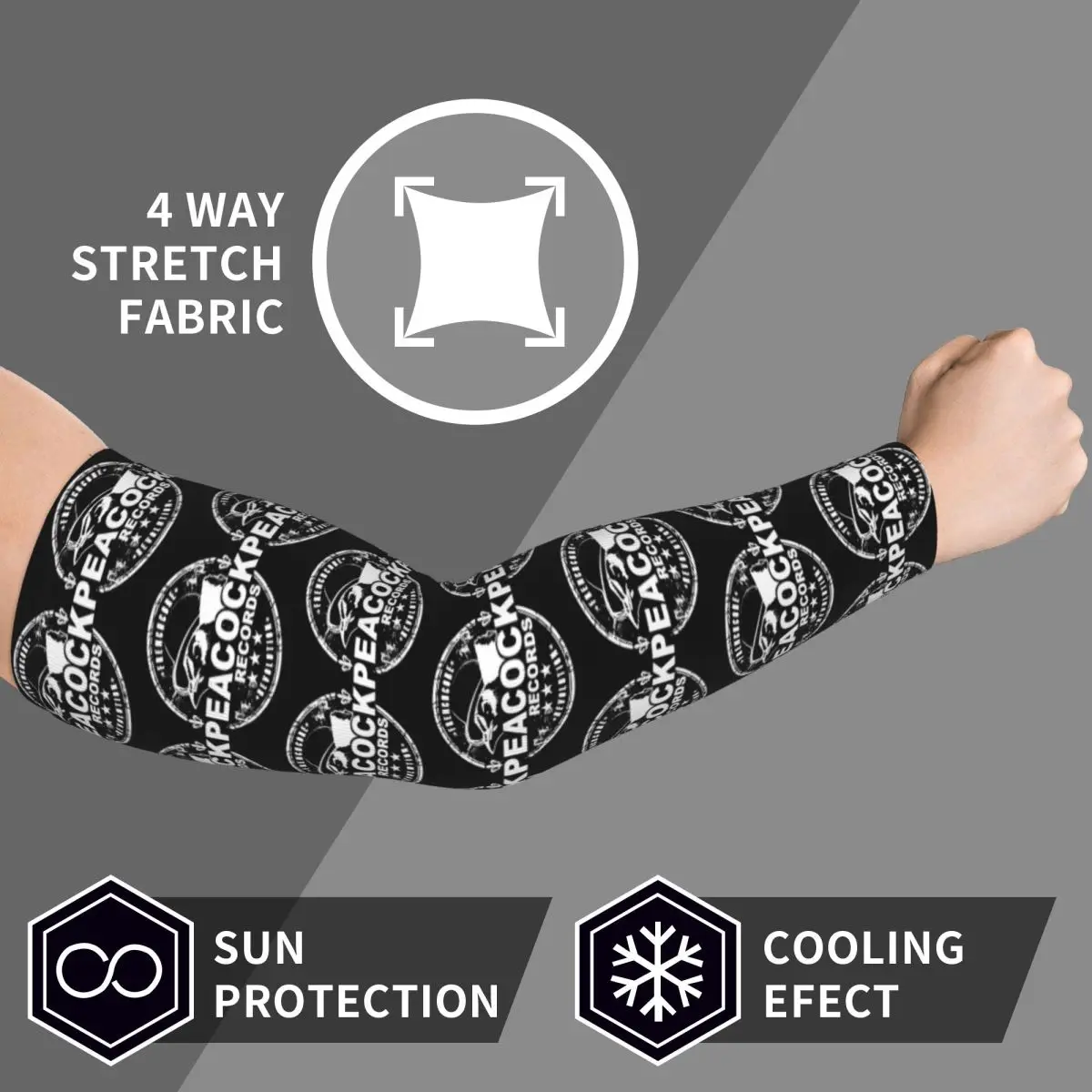 Dr.Peacock アームスリーブ メンズ レディース 日焼け止め UVカット タトゥーカバーアップ スポーツ冷却 サイクリング