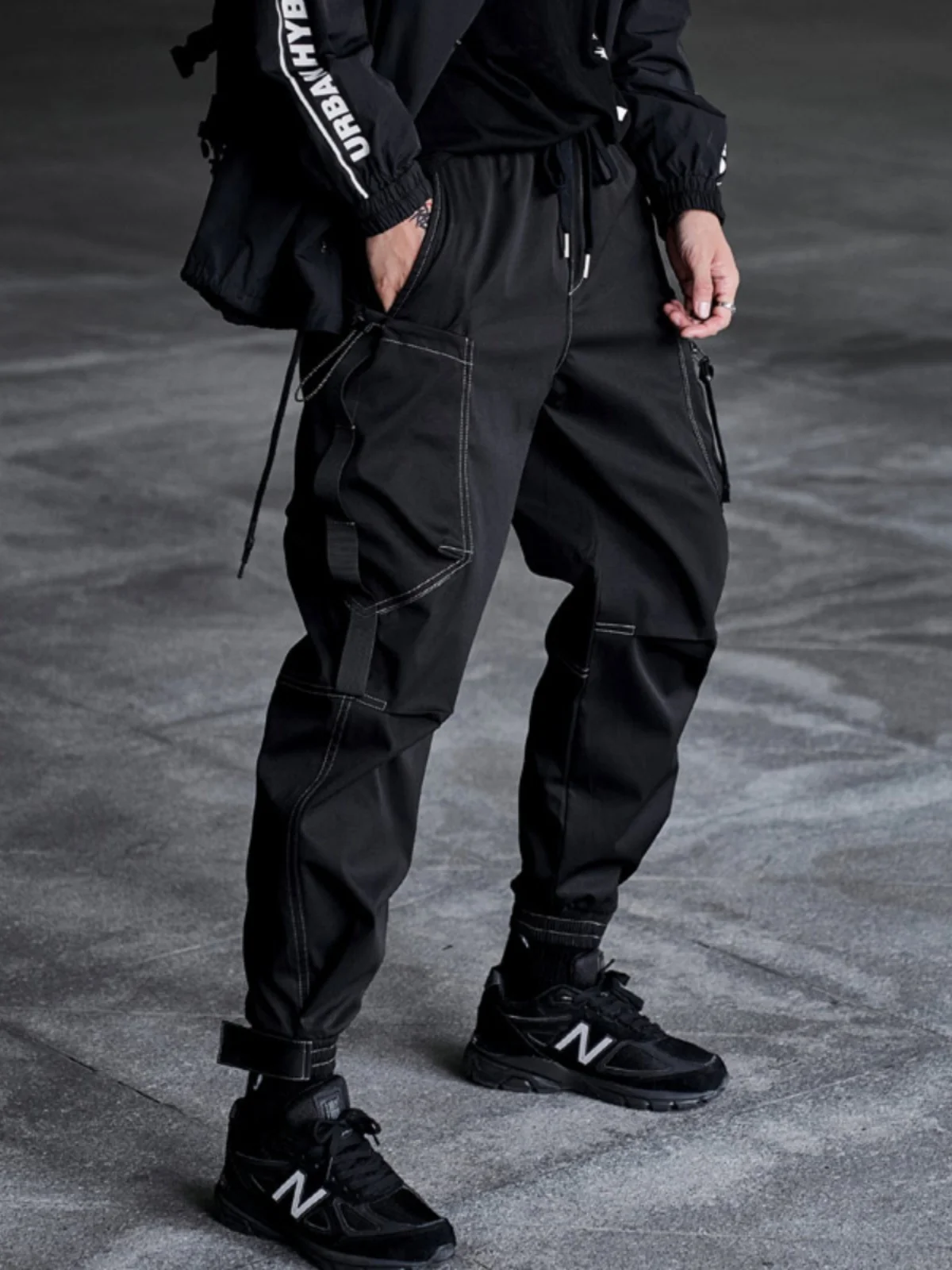 

Spring Autumn Men's Workwear Pants Loose Harlan Cuffed Casual Trousers Faionable Urban Sle Polyester Fiber Pure Color