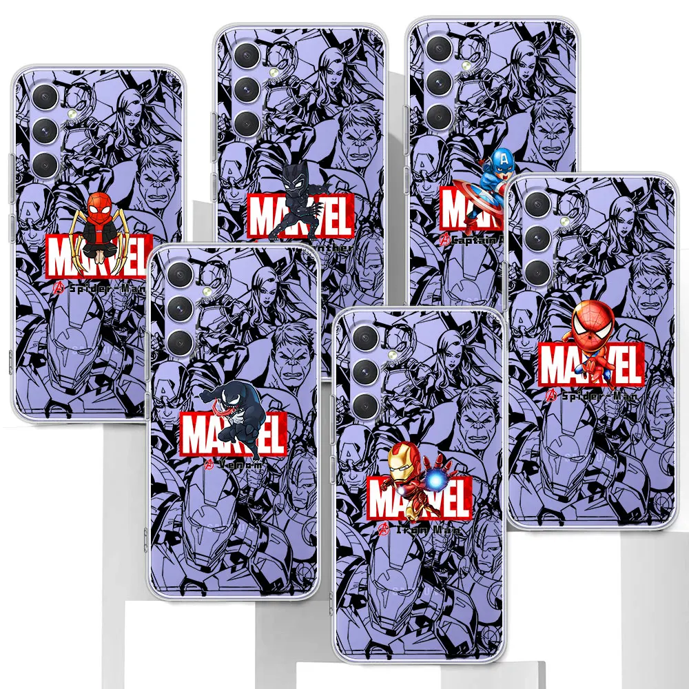 Marvel Ironman Spiderman Case for Samsung Galaxy A51 A21s A12 A31 A15 A52 A54 A14 A22 A55 A25 A41 A71 A13 TPU Soft Phone Cover