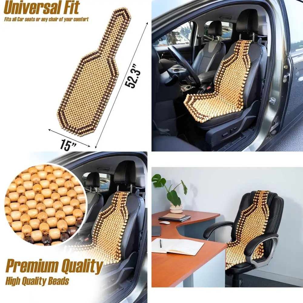 

Подушки для сидений из деревянных бусин с двойной нитью – премиум-набор из 2 штук для автомобиля, эргономичные и удобные для ежедневного использования
