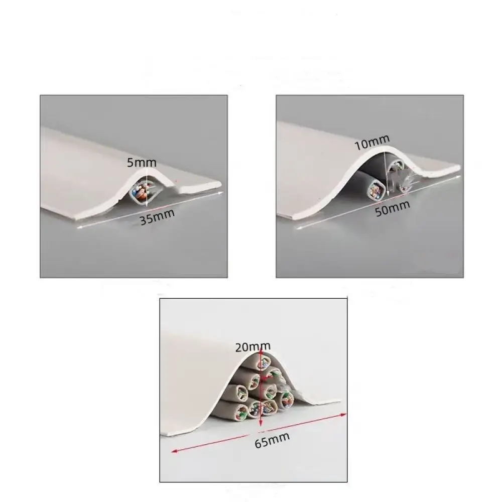 Durable Floor Cord Protector PVC Raceway Management Channel Flexible Wire Hider For Office Home Cable Organization