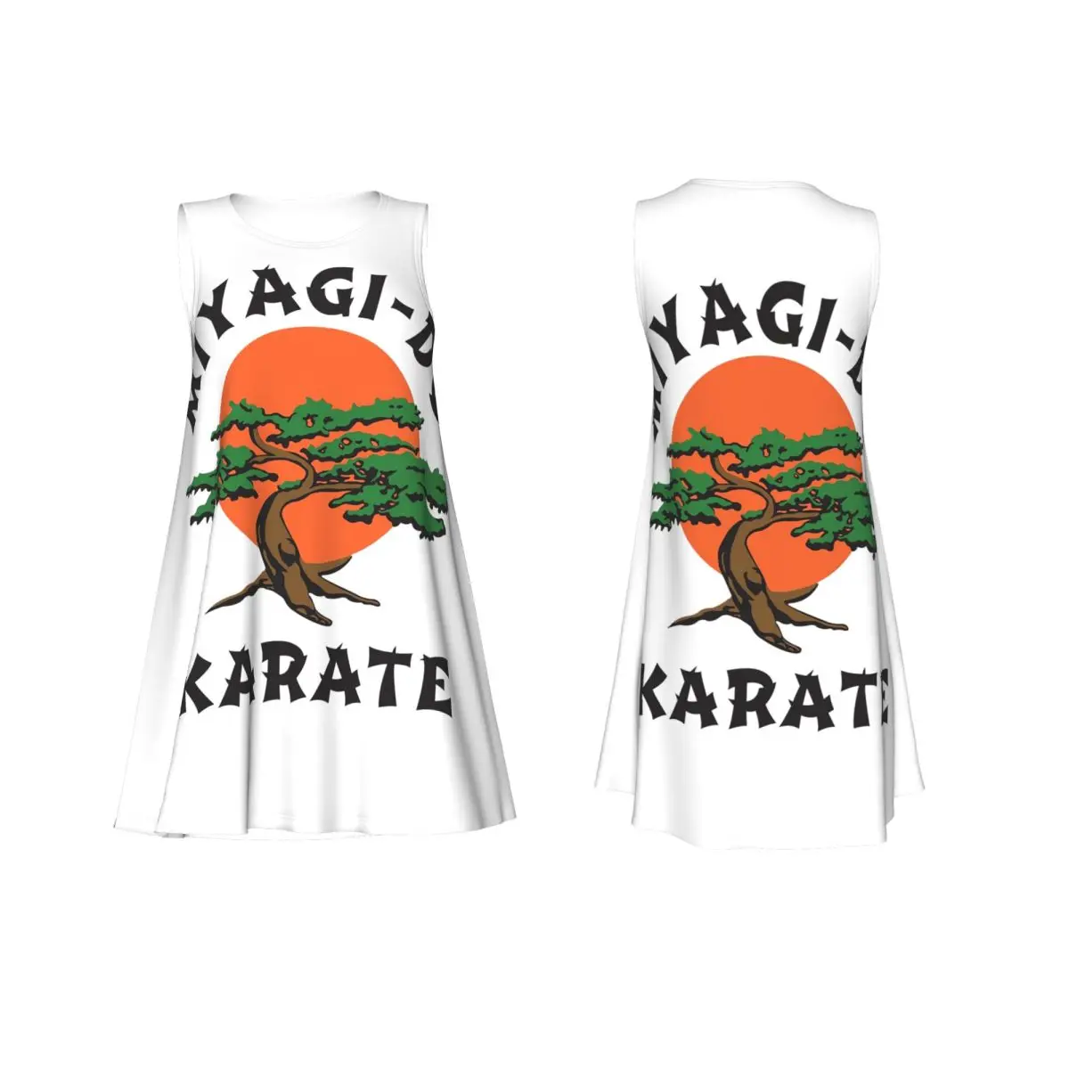 

Miyagi Do Jo Karate Martial Summer Women Short Sleeve Dress Casual Sleeveless Round Neck Loose Dresses Weekend Holiday