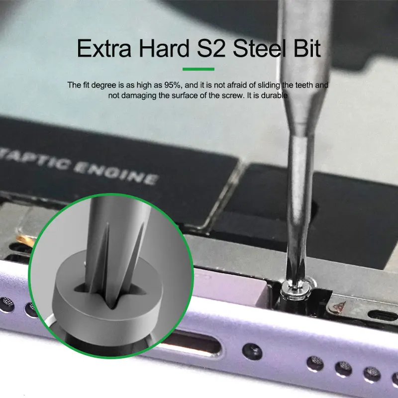 RELIFE RL-728 S2 Steel Screwdriver for Mobile Phone Maintenance Anti-slip High Hardness Strong Magnetic Disassembly Hand Tools