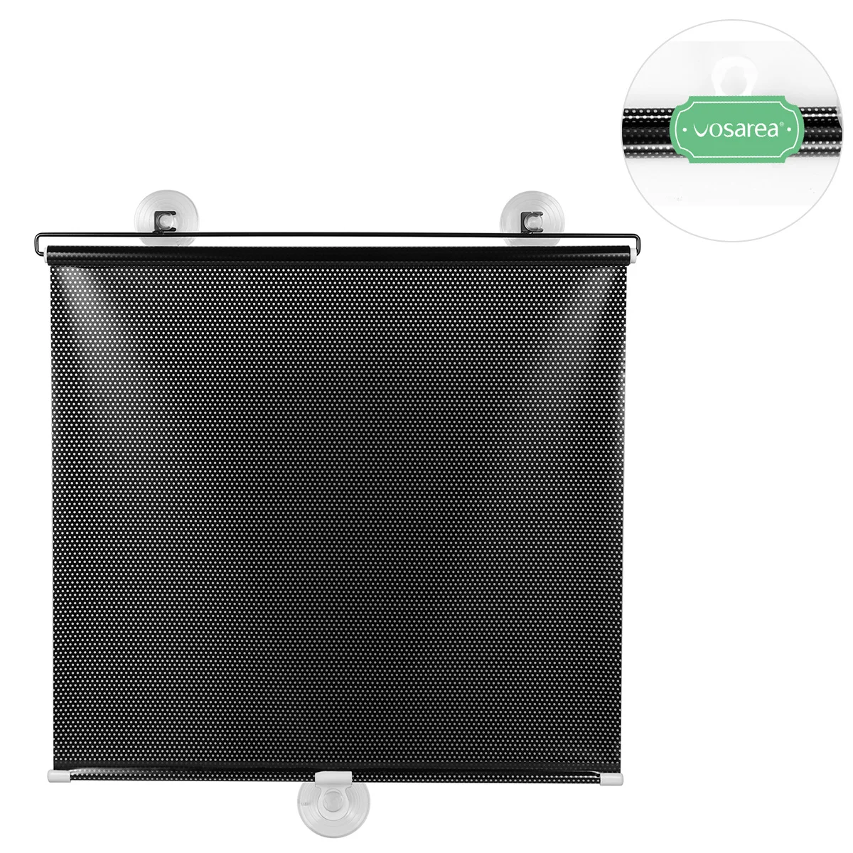 

Free-Perforated Balcony Suction Cup Sunshade Blackout Curtain Portable Temporary Blinds for Door Window Black Mesh Dot Sun