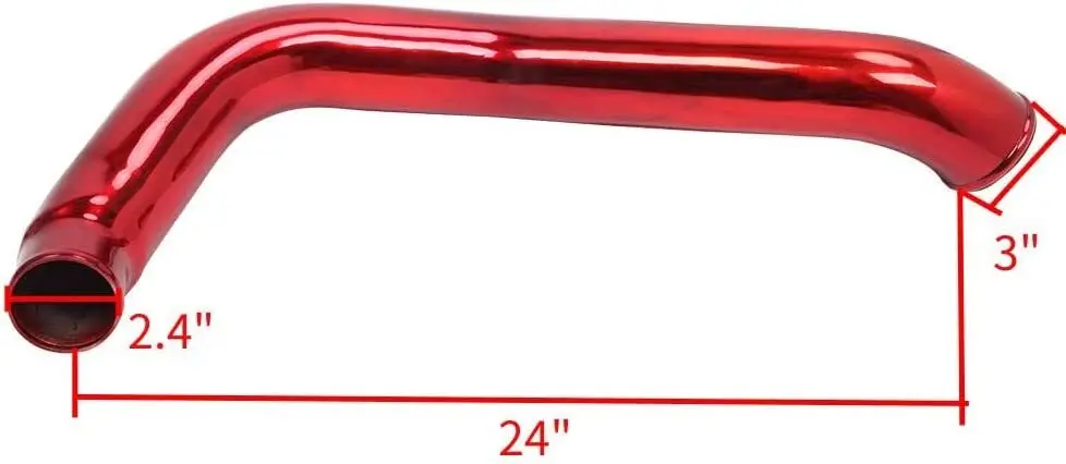 Tubo intercooler turbo e gomito di aspirazione per Ford F250 03-07 6.0L Powerstroke Rosso Nero