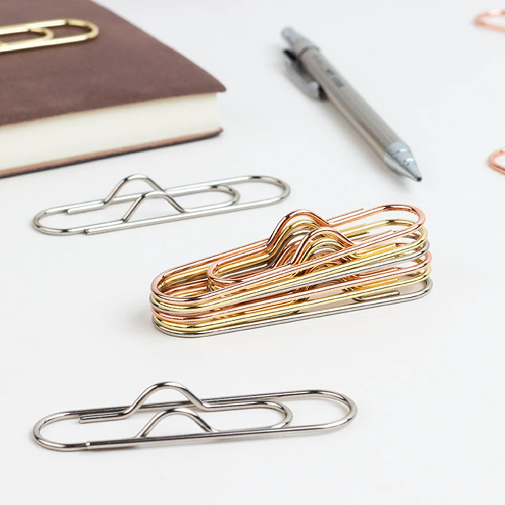 Paper Clips Multifunctional Paper Fix Clips Metal Pen Holder Clips Journal Document Clips Notebook Pin Pocket Accessories