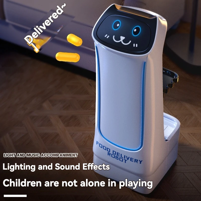 New Children's Remote-Controlled Robot Toy, Food Delivery Robot, Boy and Girl Sensing Automatic Intelligent Electric Toy