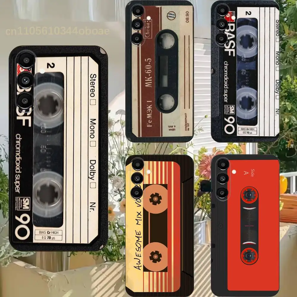 Cassette Tape Phone Case For Samsung S25,24,21,22,23,20,S30,Ultra,Plus, Fe,5G Silicone Cover