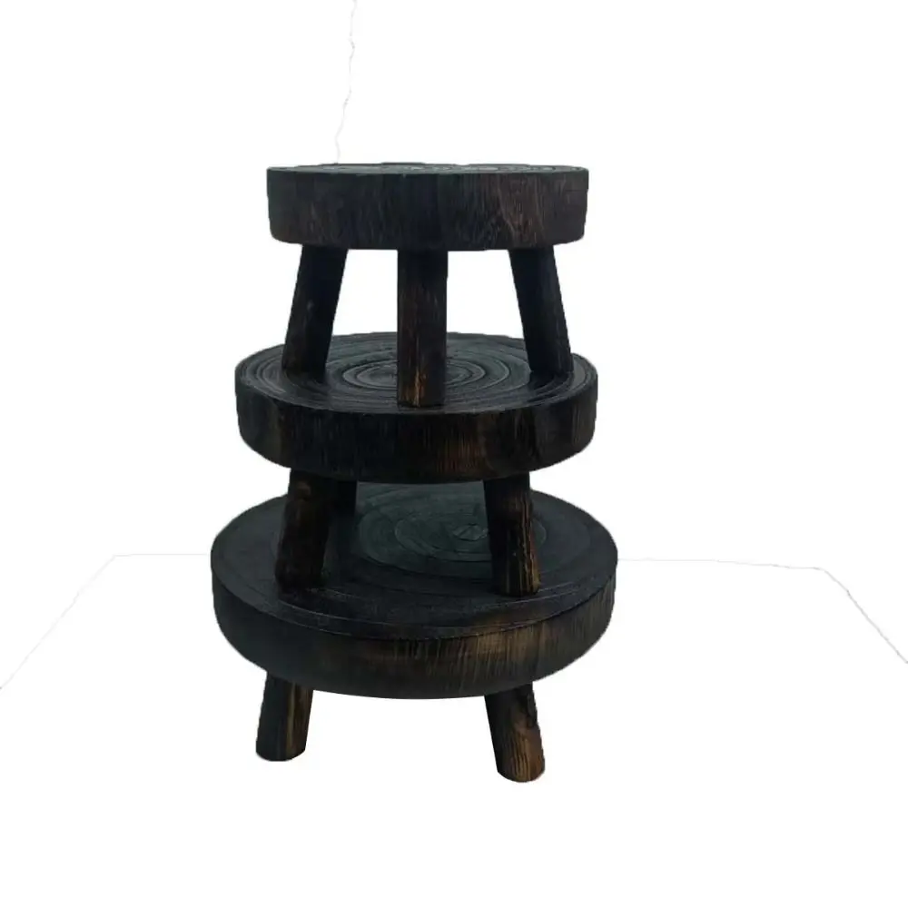 Patio New Garden Flower Succulent Display Wooden Stool Flower Pot Holder Flower Pot Base Plant Stand Shelf