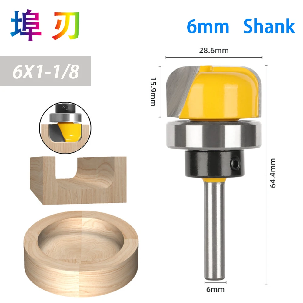 Imagem -05 - Rodada Fresa de Nariz com Rolamento Tigela Bandeja Router Bit Madeira para Madeira mm 635 mm mm Shank 11 Diâmetro Lt079 1pc