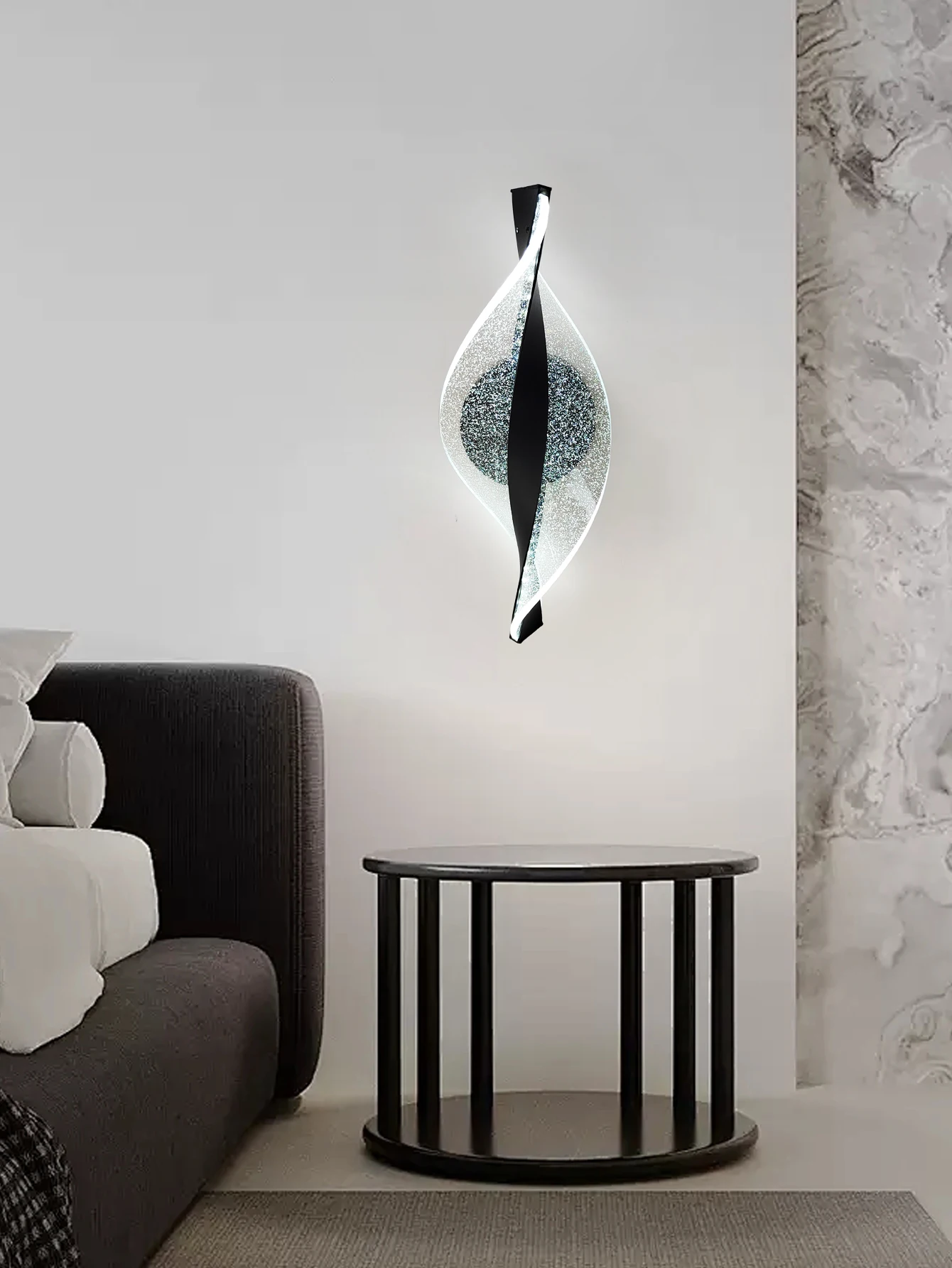 1pc/2pc Golden Snowflake, Cloudy Acrylic Wall Sconce for Living Room, Bedroom Home Decor, Modern LED Bedside Wall Sconce