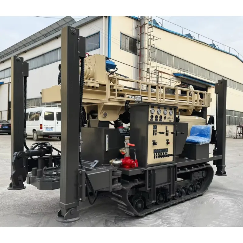 High-Performance Diesel Mechanical Top Drive Crawler-Mounted Water Well Drilling Rig 200m 250mm Diameter Pump Included Easy