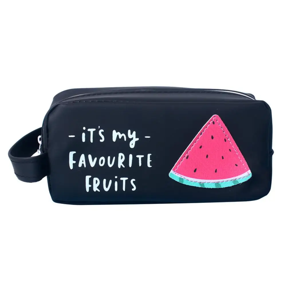Silicone Pencil Case Student Bags Small Fresh Stationery Pouch Supplies Cute Fruit Design Zipper Closure Multifunctional Pen Bag