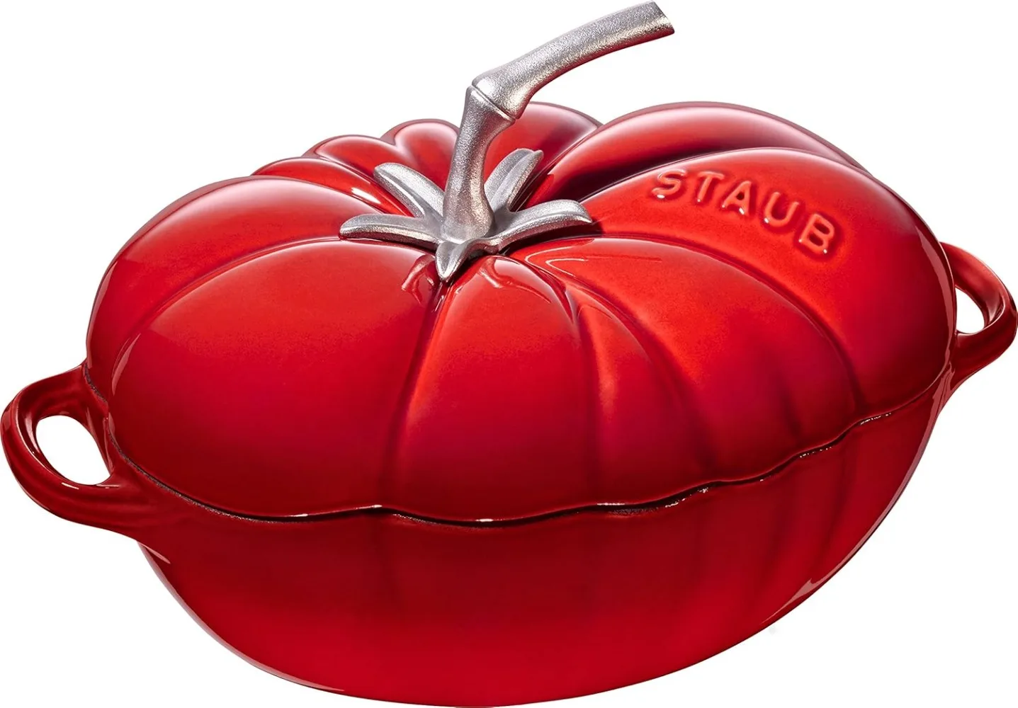 3-quart Cast Iron Tomato Cocotte,Dishwasher safe, Oven Safe up to 500°F,