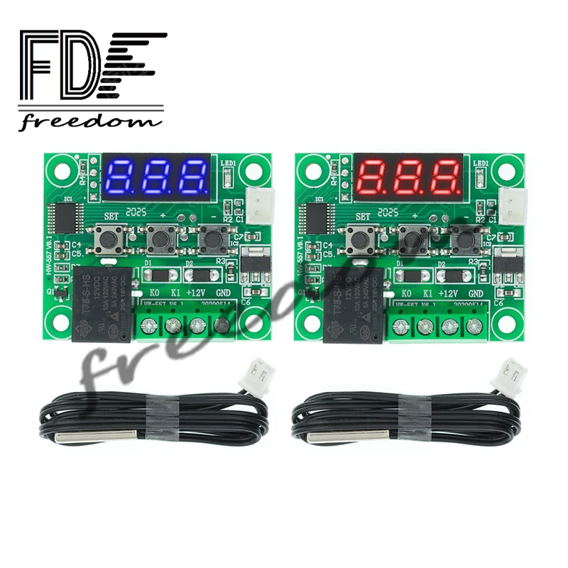 1PCS W1209 DC 12V Red/Blue Heat Lucky Cool Temp Thermostat Temperature Control Switch Temperature Controller