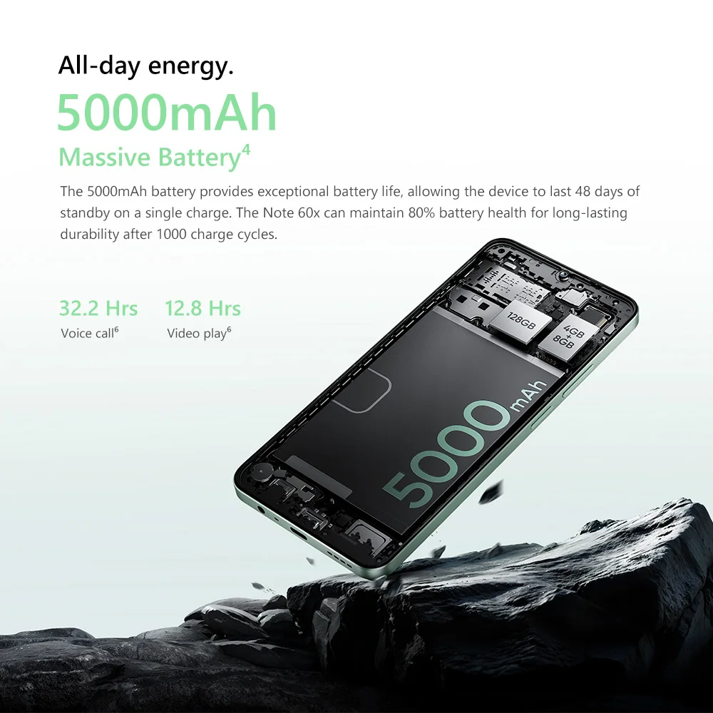 هاتف ذكي Realme Note 60X 4G، ذاكرة وصول عشوائي 3 جيجابايت، 64 جيجابايت، 5000 مللي أمبير في الساعة #4