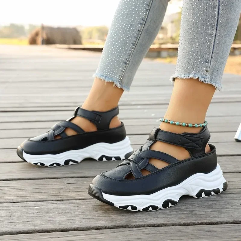 Women's Comfort Orthopedic Sport Sandals Casual Chunky Sneakers Platform Closed Toe Cutout Summer Walking Footwear for Ladies view 4