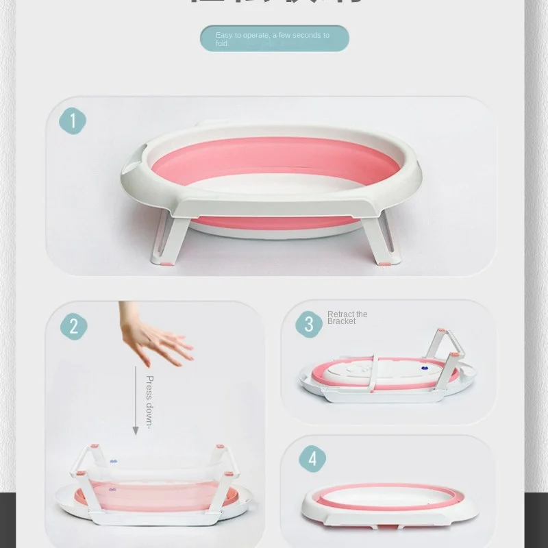 Plastic Foldable Kids Bathtub Without Bending Down, Baby Bathtub Rack, Portable Bath Tub,baby Bath Tub Newborn Baby Shower