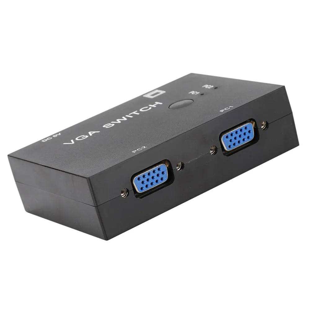 

2-портовый VGA-сплиттер с кнопочным управлением, 2 входа 1 выход, видеопереключатель, Plug and Play, для удаленного доступа к монитору, для офисной установки