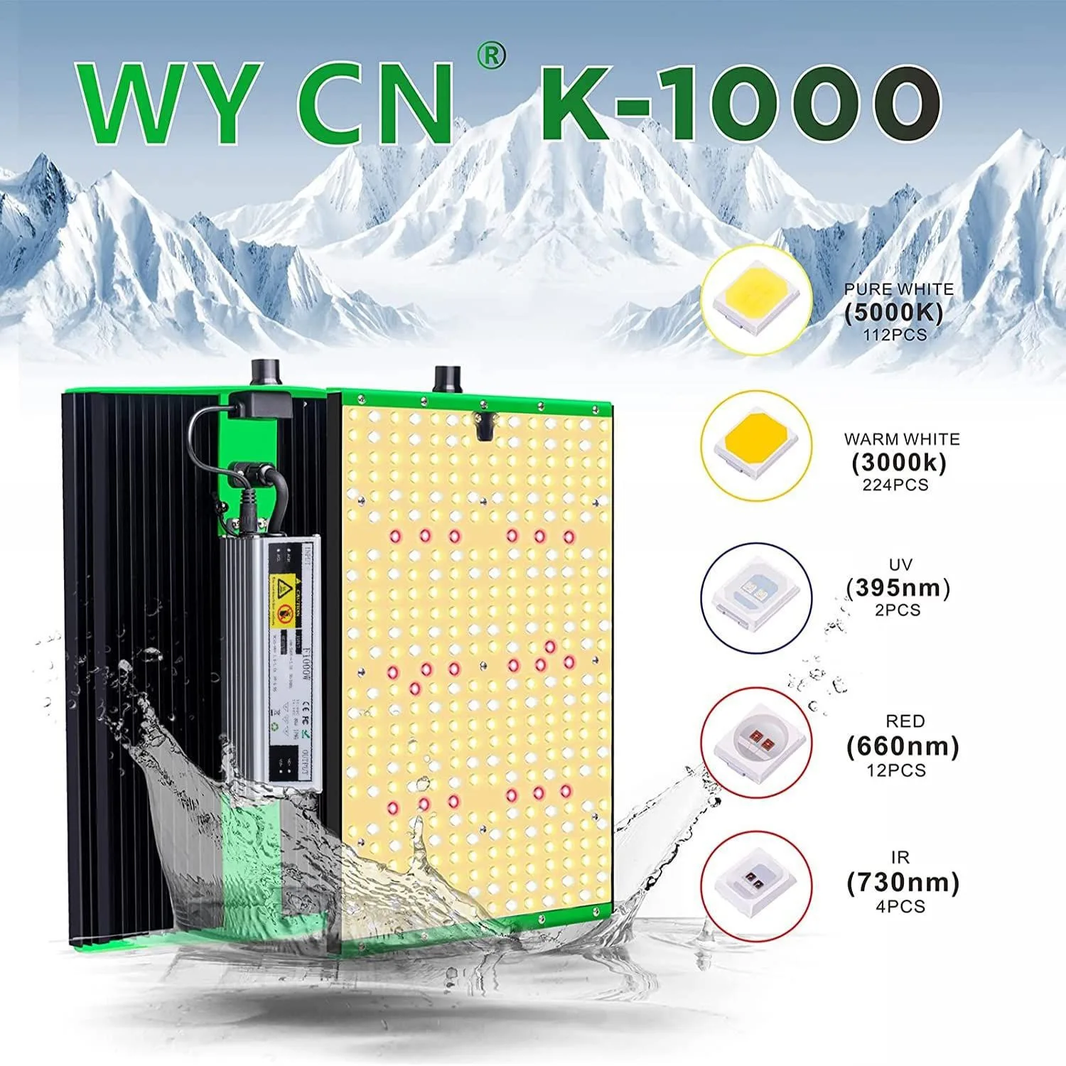 Iluminação de crescimento de plantas PPFD1000 Estufa Quântica Lâmpada de espectro completo para plantas internas Crescimento de flores de sementes de estufa