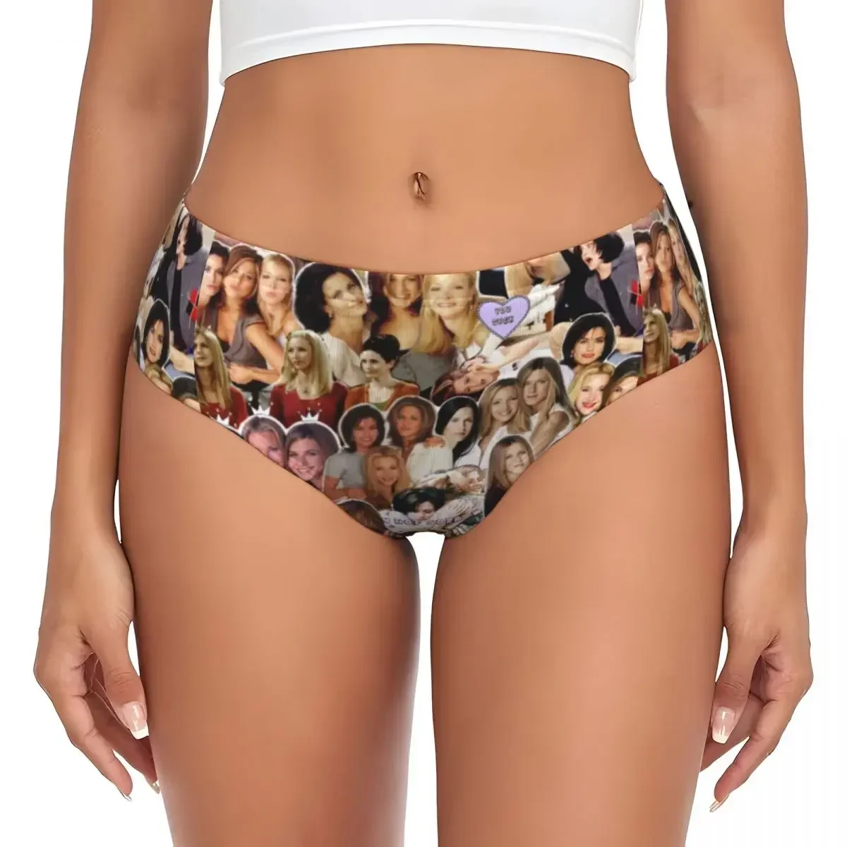 

Custom Womens Rachel Phoebe And Monica Brief Panties Female Soft Friends TV Show Underwear Underpants
