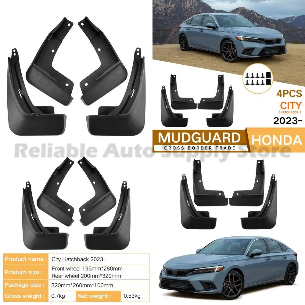

For Honda City Hatchback 2023 Mud Guards Fender Flares Auto Accessories Premium Quality Durable Rubber Trim Wholesale Direct fro